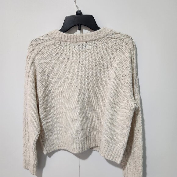 Old Navy NEW Women's Button Down Cardigan Woven Oatmeal Color Sweater - Medium - Picture 12 of 12